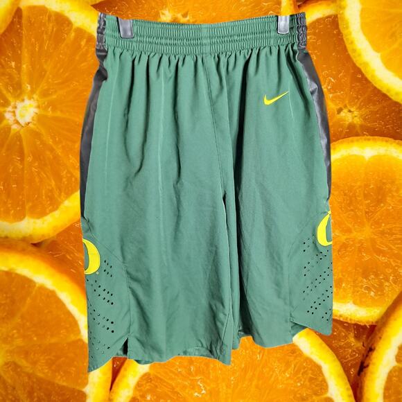 NIKE Authentic Men's Green Dri-Fit Basketball Oregon‎ Ducks Shorts Size M - Picture 2 of 6